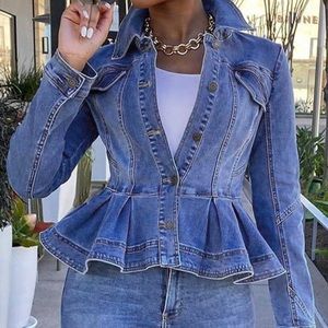 Denim Peplum Jacket